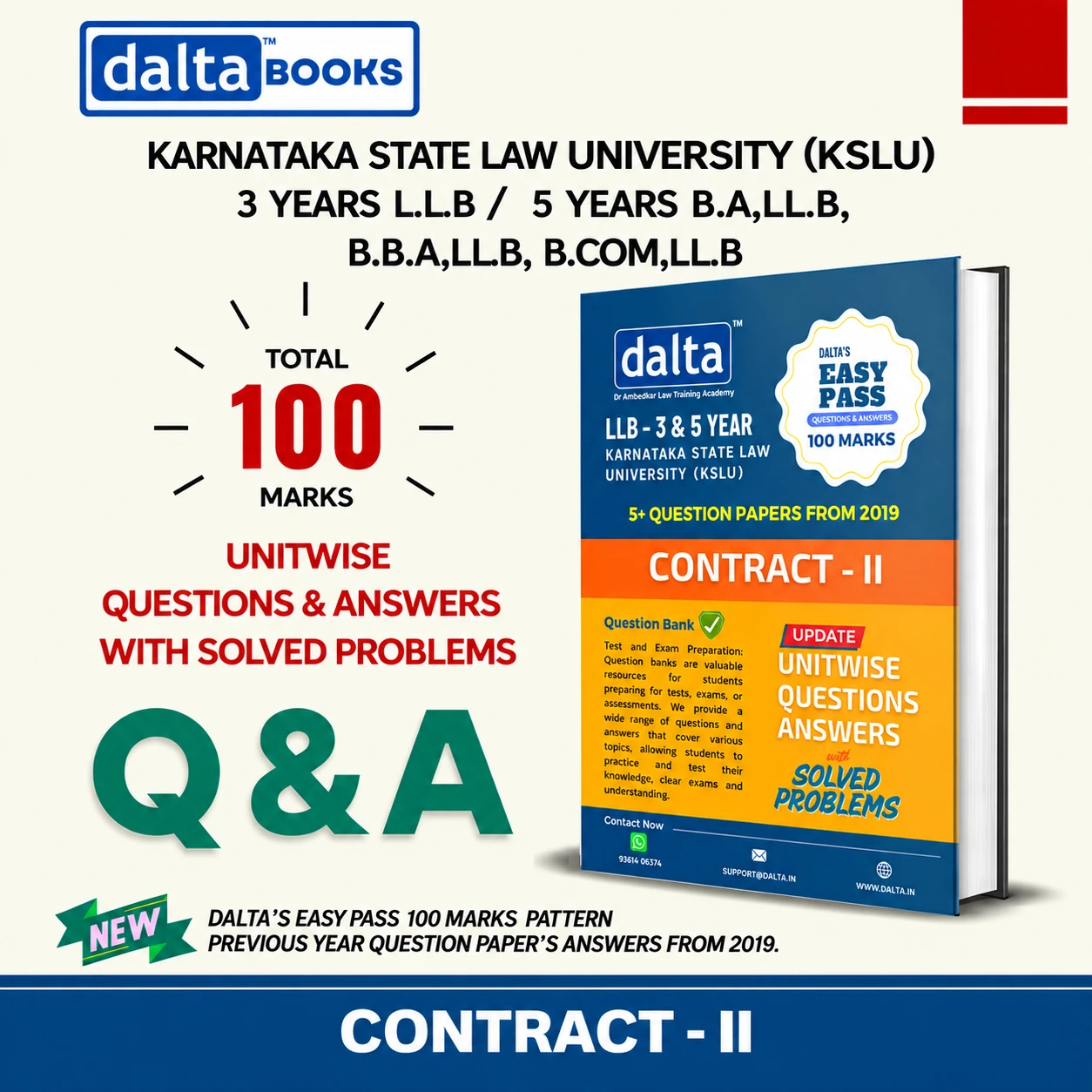 CONTRACT – II (100 Marks) – Easy Pass | KSLU 3-Year & 5-Year LLB | Exam-Oriented