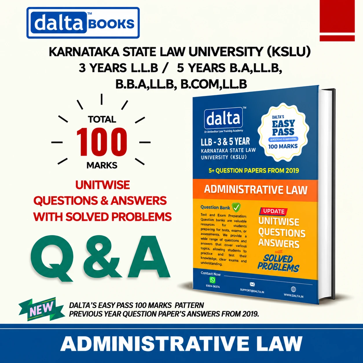 ADMINISTRATIVE LAW (100 Marks) – Easy Pass | KSLU 3-Year & 5-Year LLB | Exam-Ori