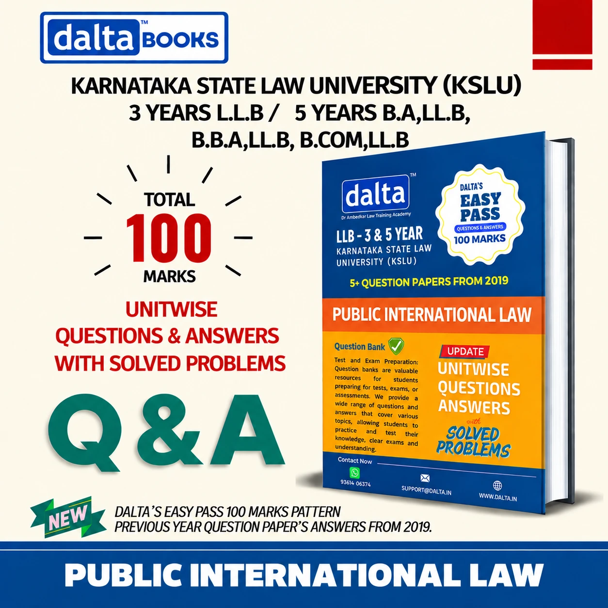 PUBLIC INTERNATIONAL LAW (100 Marks) – Easy Pass | KSLU 3-Year & 5-Year LLB | Ex