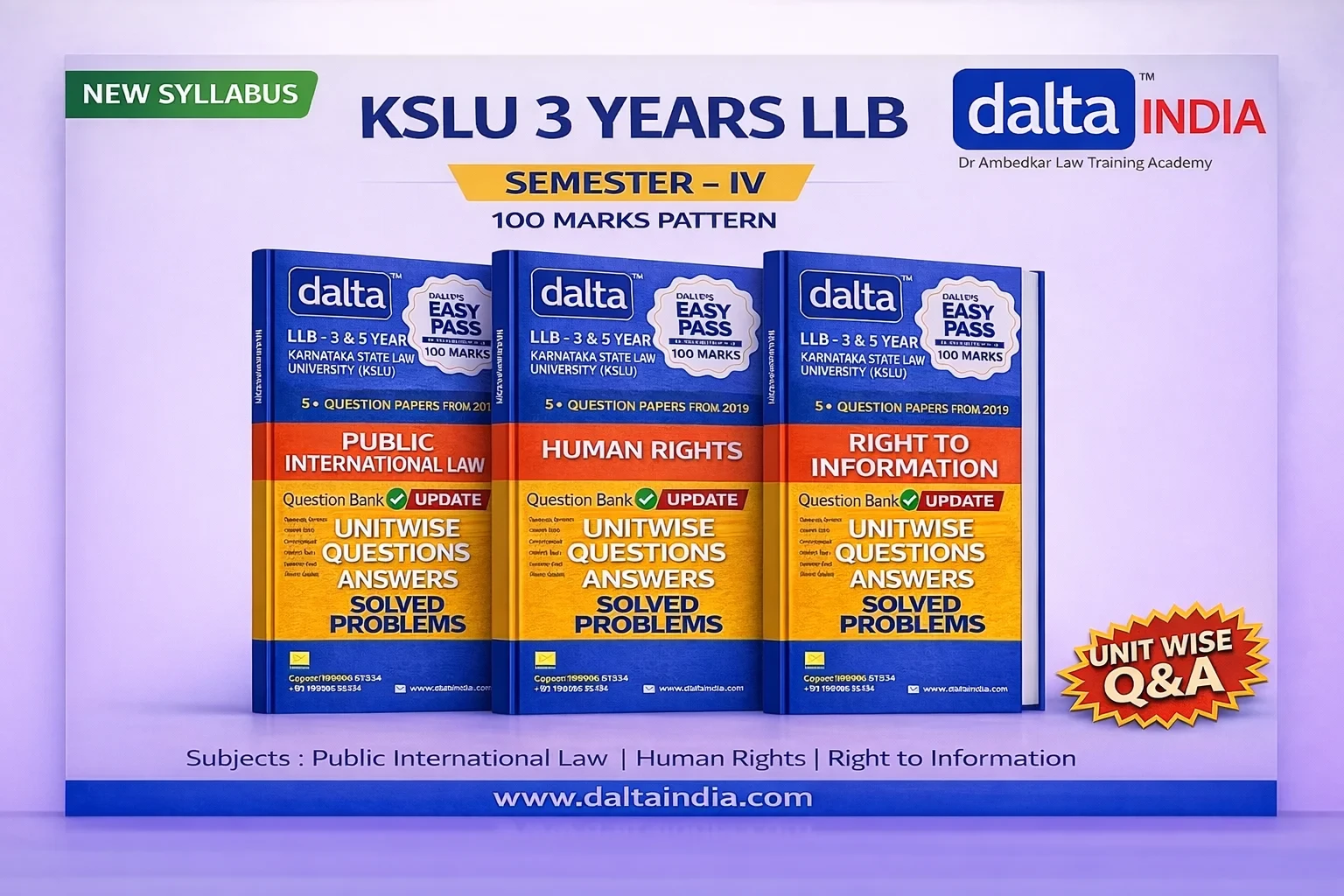 SEMESTER IV – 100 MARKS – ALL BOOKS | Public International Law, Human Rights Law