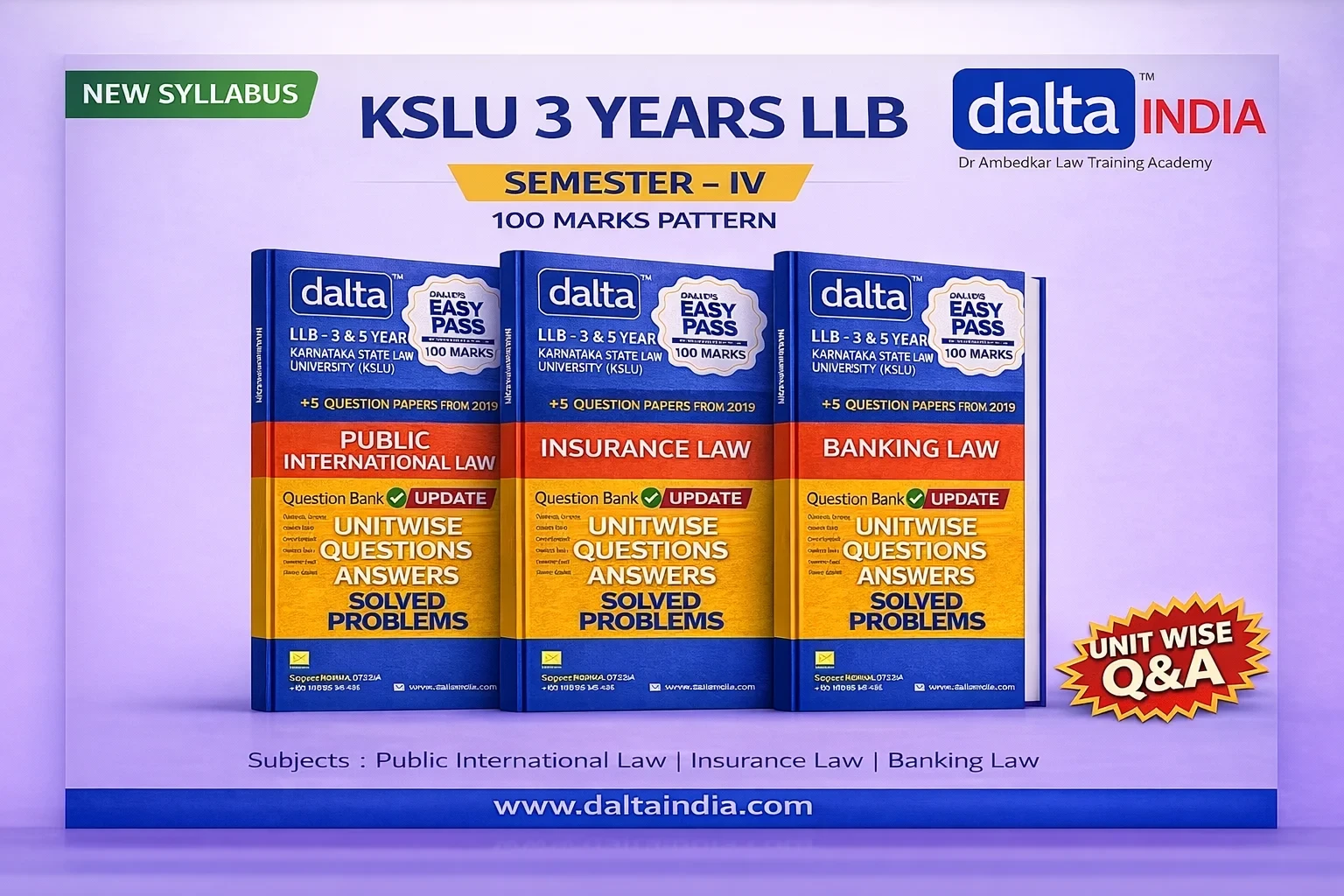 SEMESTER IV – 100 MARKS – ALL BOOKS | Public International Law, Insurance Law & 