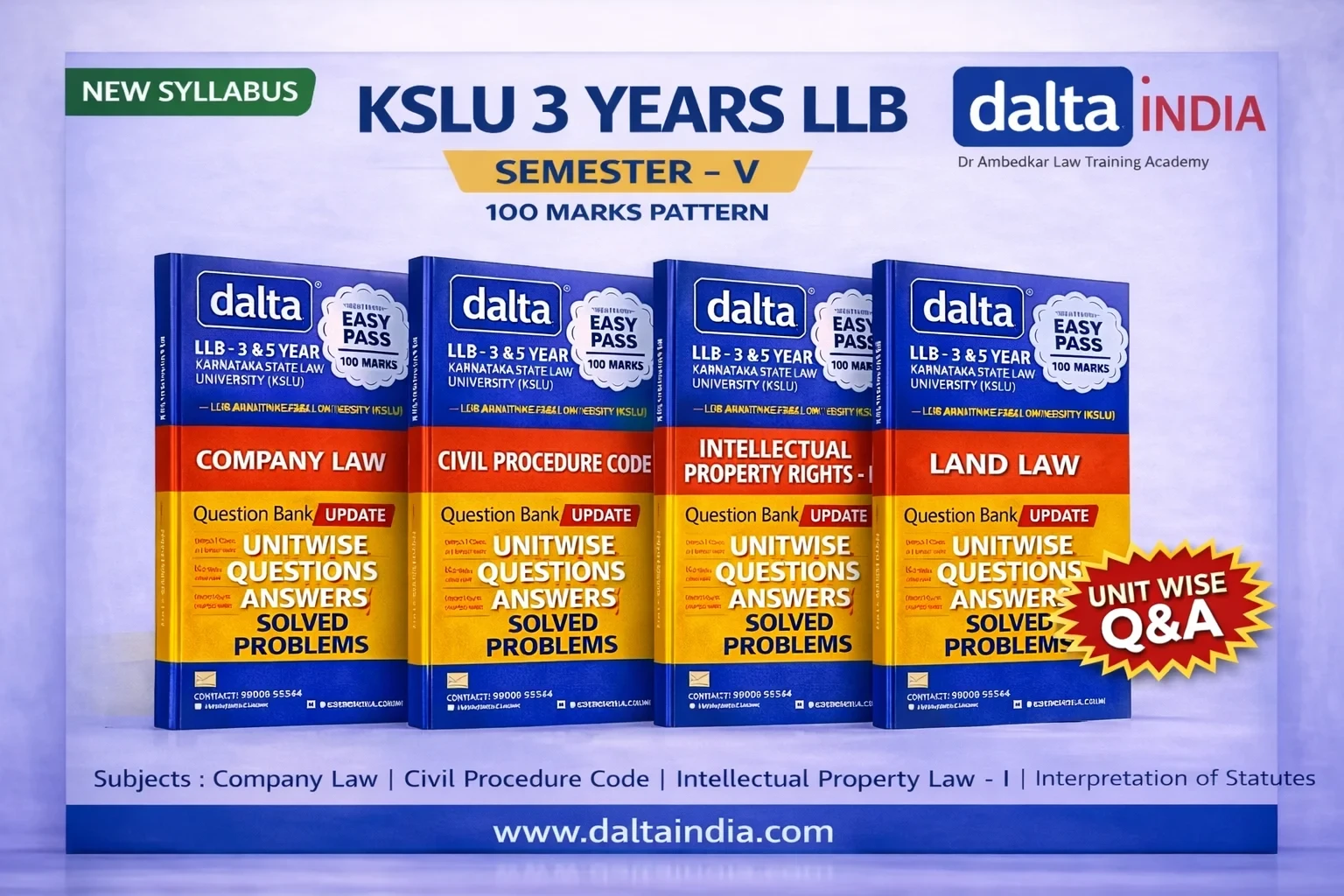 SEMESTER V – 100 MARKS – ALL BOOKS | Company Law, Civil Procedure Code (CPC), Pe